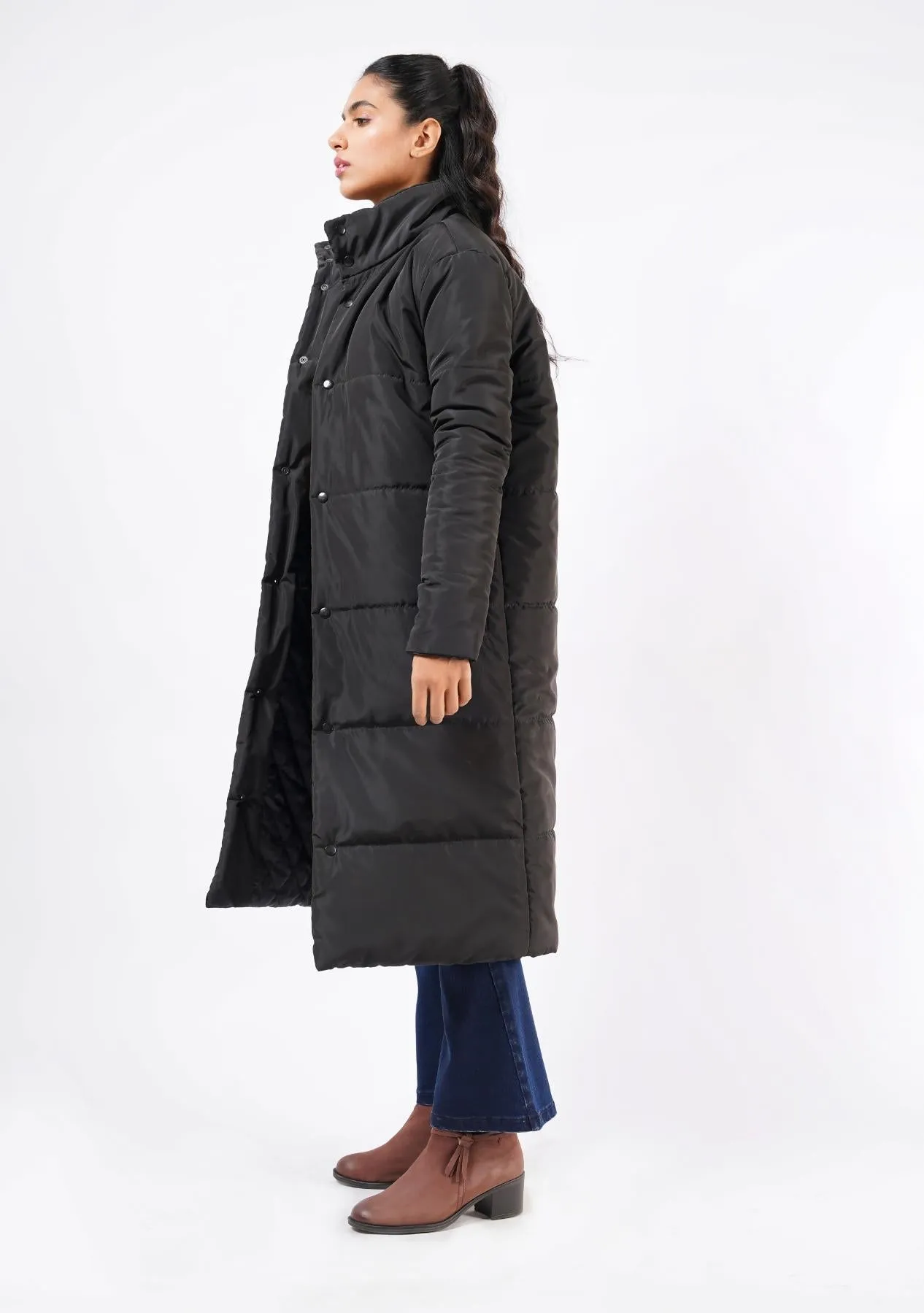 Long Puffer Coat - black