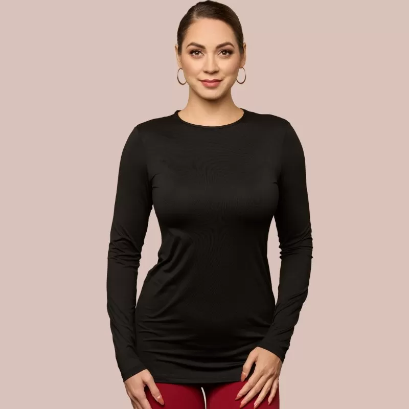 Long Sleeve Crew Neck Extra Long Layering Top