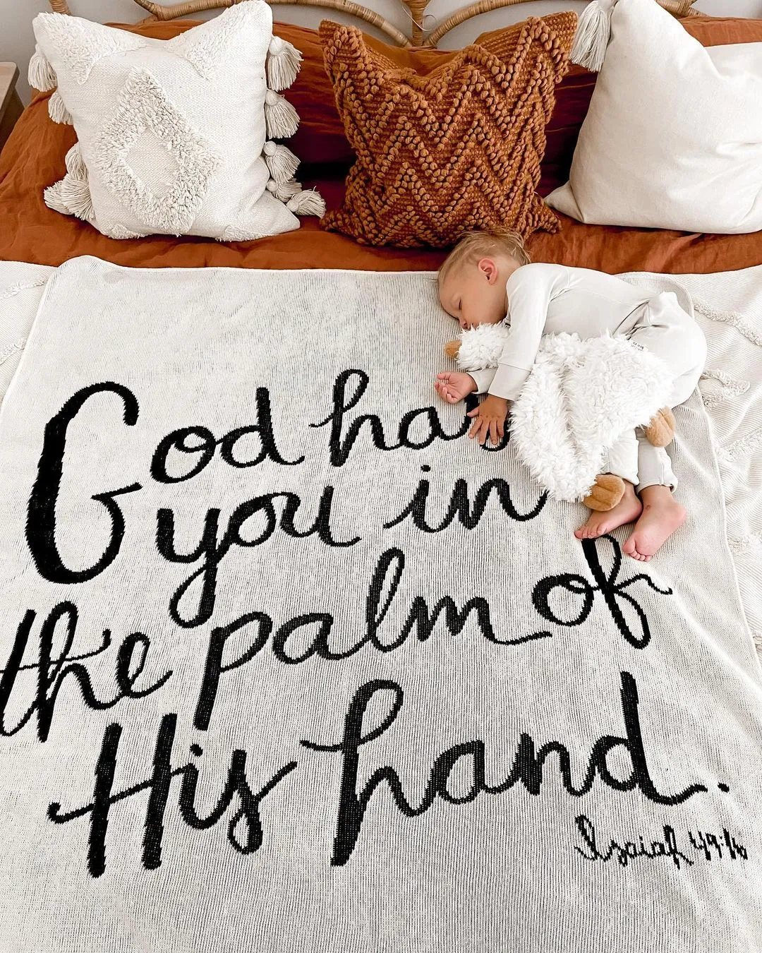 Made in the USA | Recycled Cotton Blend God Has You Throw Blanket