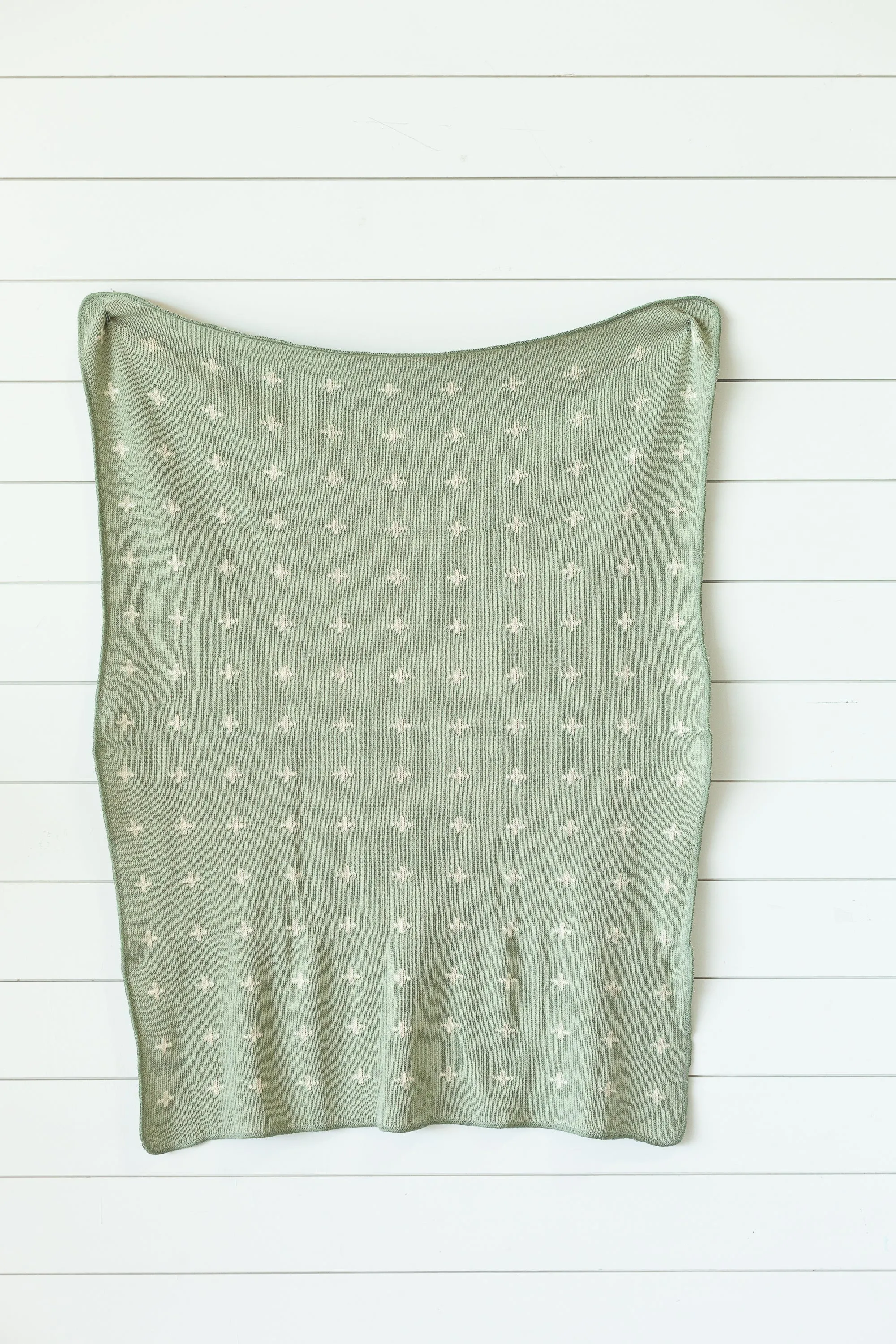 Made in the USA | Recycled Cotton Blend Throw Blanket | Mini Swiss Cross