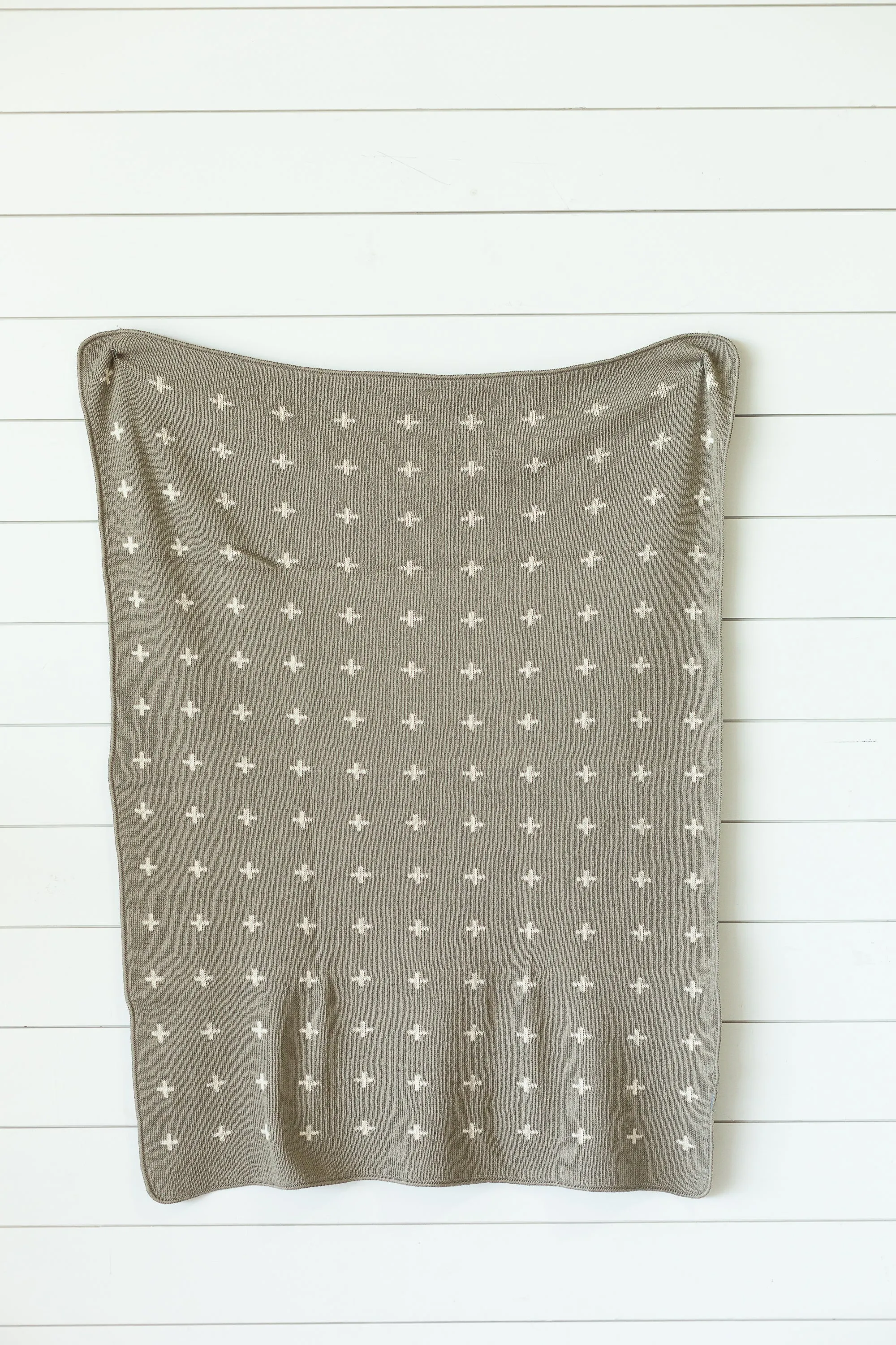 Made in the USA | Recycled Cotton Blend Throw Blanket | Mini Swiss Cross