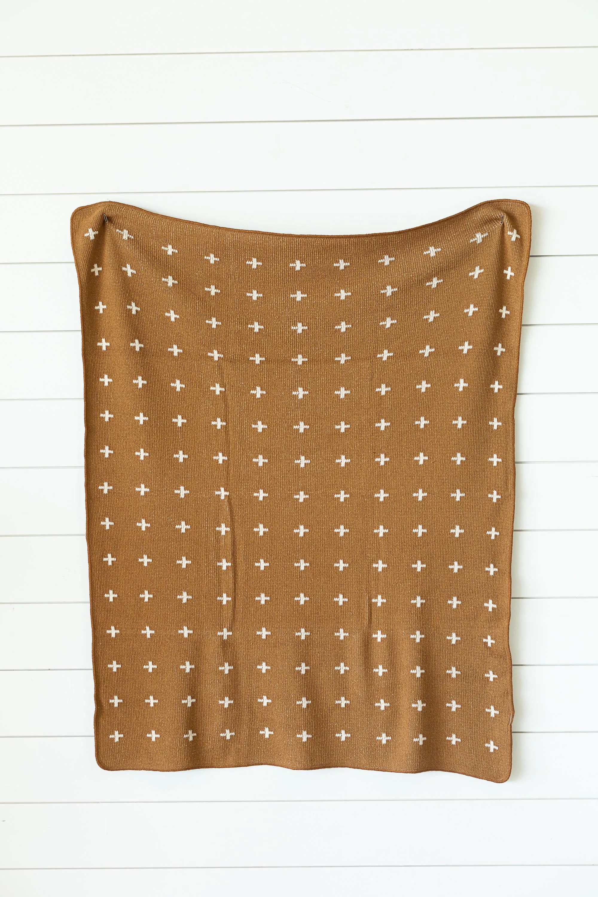 Made in the USA | Recycled Cotton Blend Throw Blanket | Mini Swiss Cross