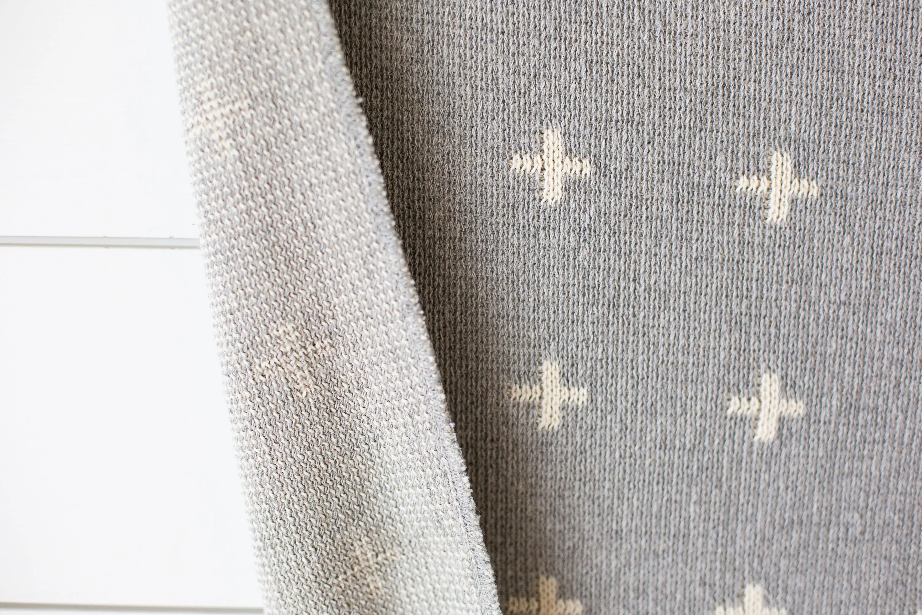 Made in the USA | Recycled Cotton Blend Throw Blanket | Mini Swiss Cross