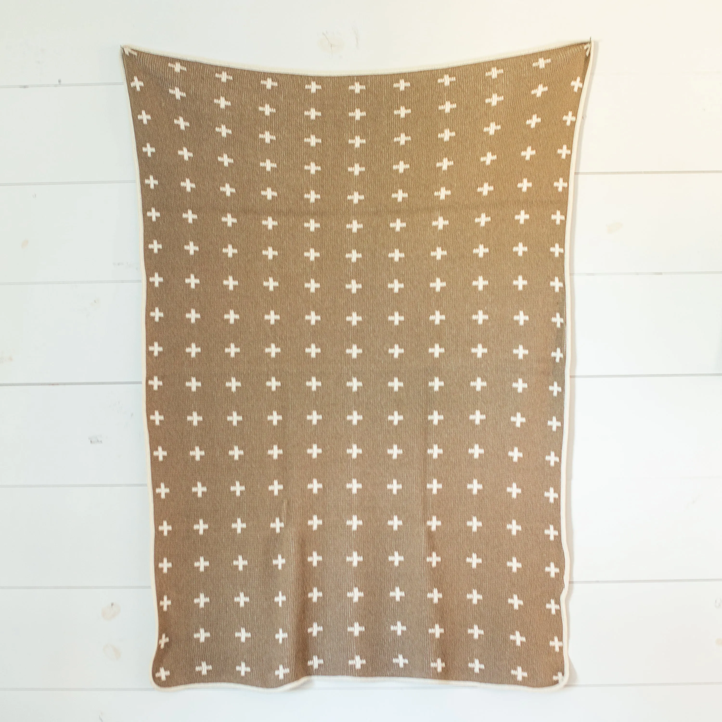 Made in the USA | Recycled Cotton Blend Throw Blanket | Mini Swiss Cross