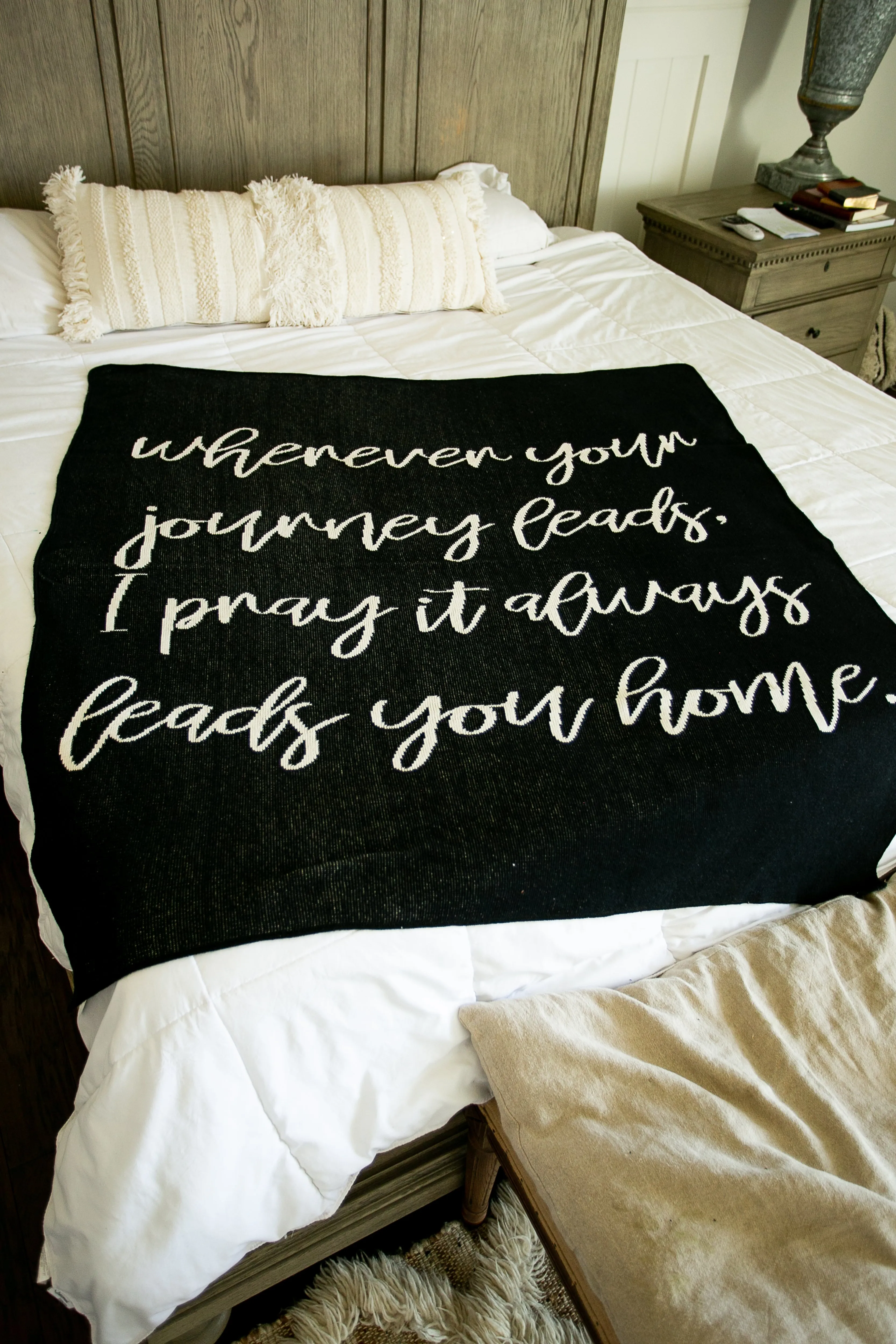 Made in the USA | Recycled Cotton Blend  Wherever Your Journey... Throw Blanket