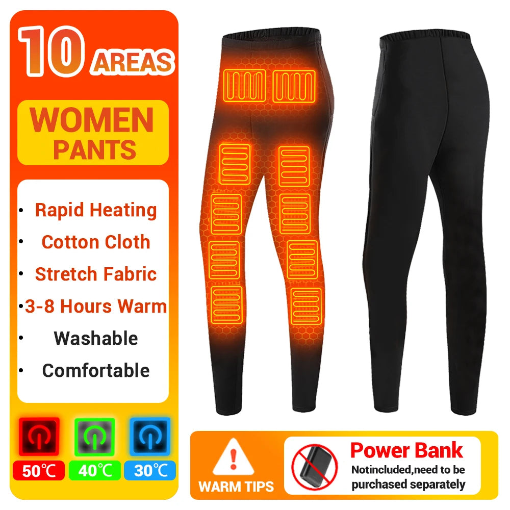 Men Winter Thermal Heated Jacket Vest Heated Underwear Women's Ski Suit USB Electric Heating Clothing Fleece Thermal Long Johns