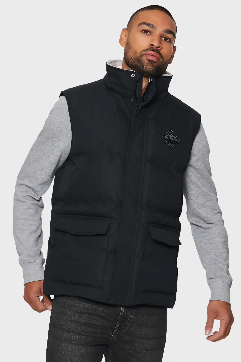 Mens Black Puffer Gilet