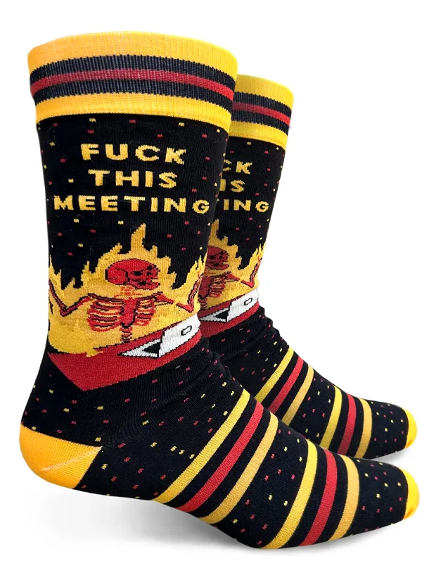 Men's Fuck This Meeting Crew Socks