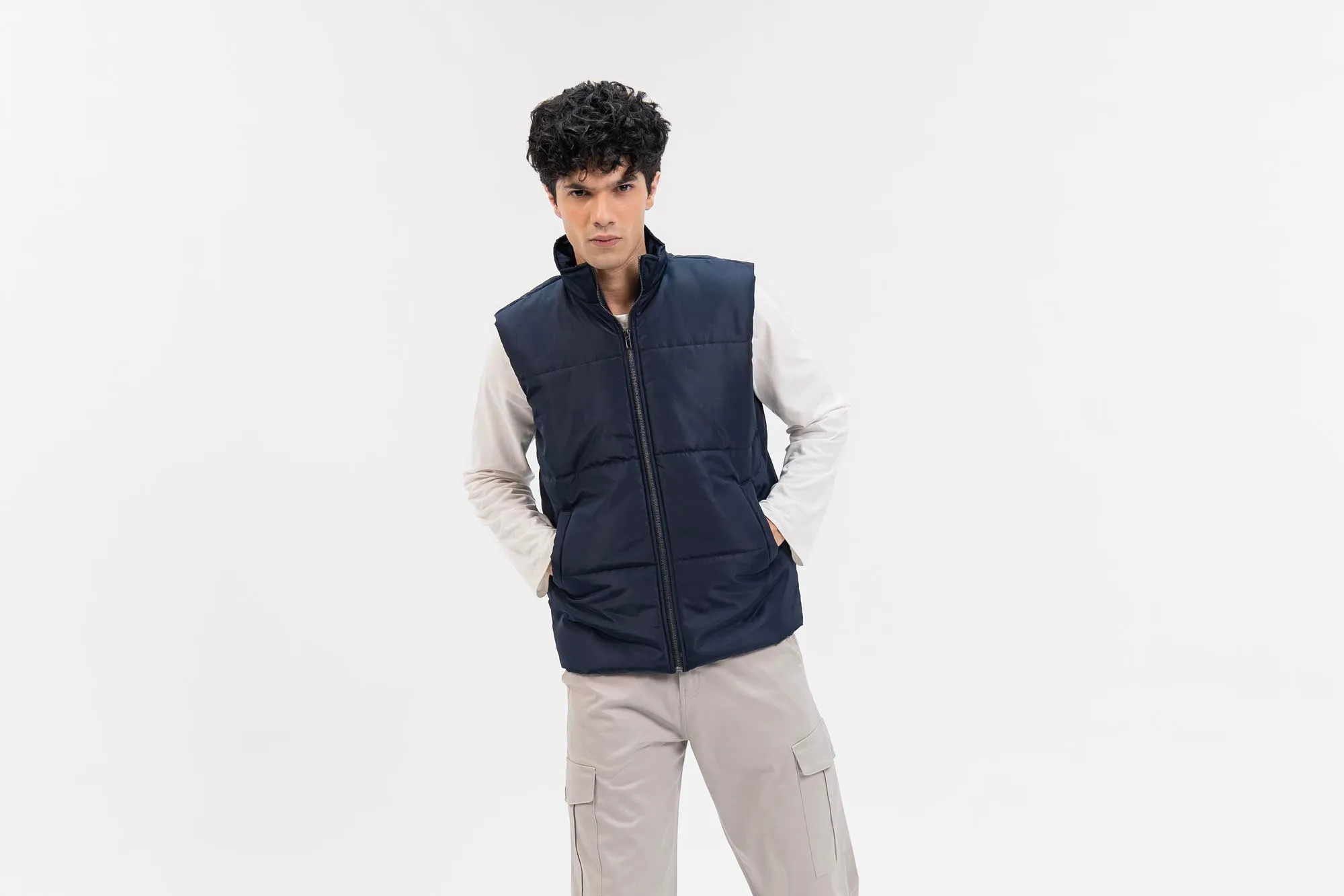 Men's Puffer Vest - Navy Blue