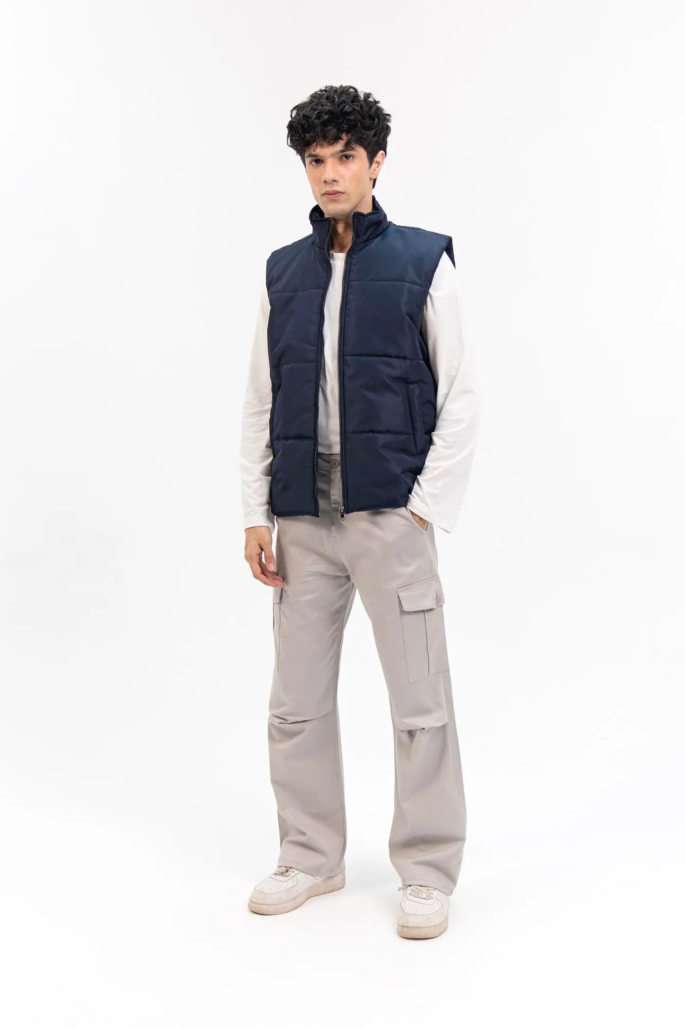 Men's Puffer Vest - Navy Blue