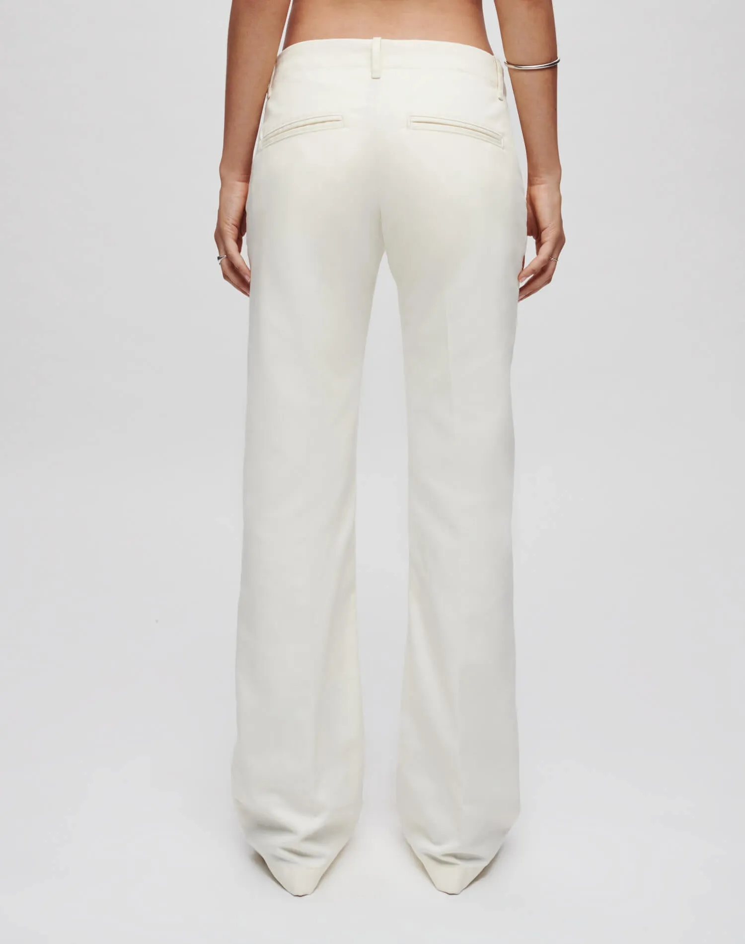 Mid Rise Flared Trouser - Ivory