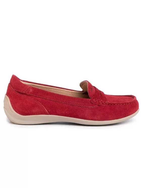 MOCASSINO GEOX DONNA YUKI SUEDE RED D0255B 00022 C7000