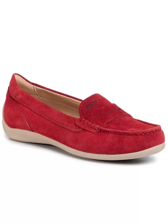 MOCASSINO GEOX DONNA YUKI SUEDE RED D0255B 00022 C7000