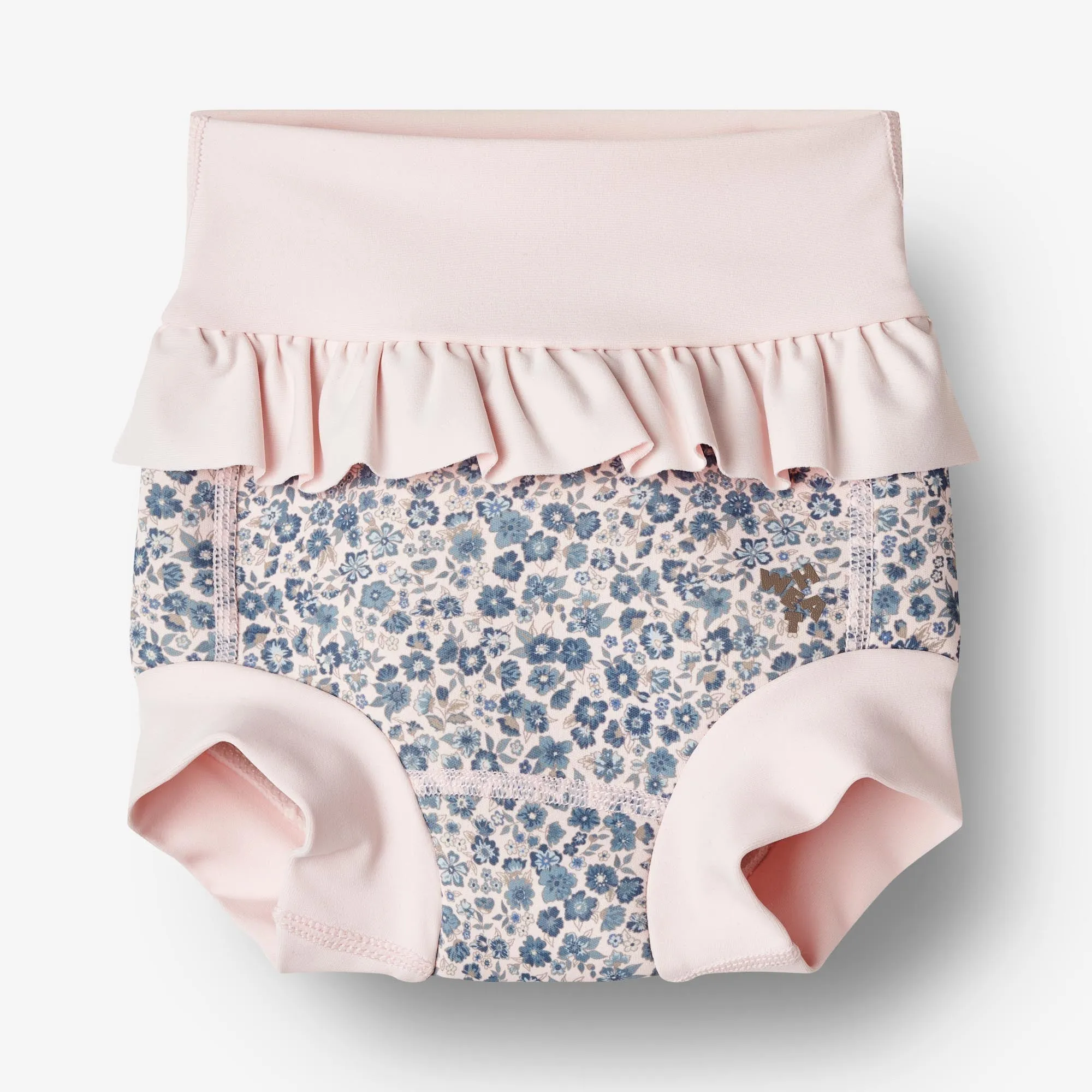 Neoprene Swim Pants Ruffle - blue flower meadow