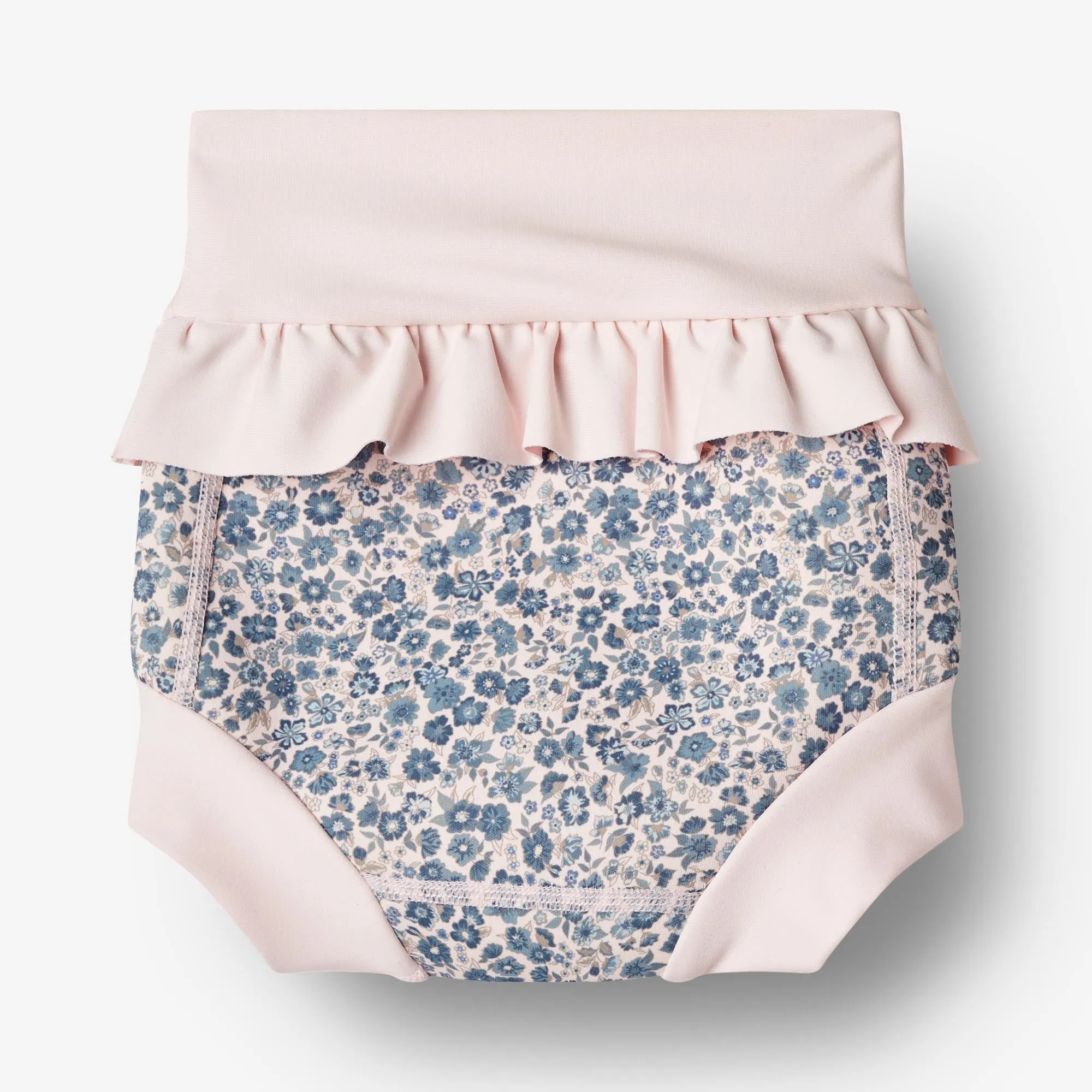 Neoprene Swim Pants Ruffle - blue flower meadow