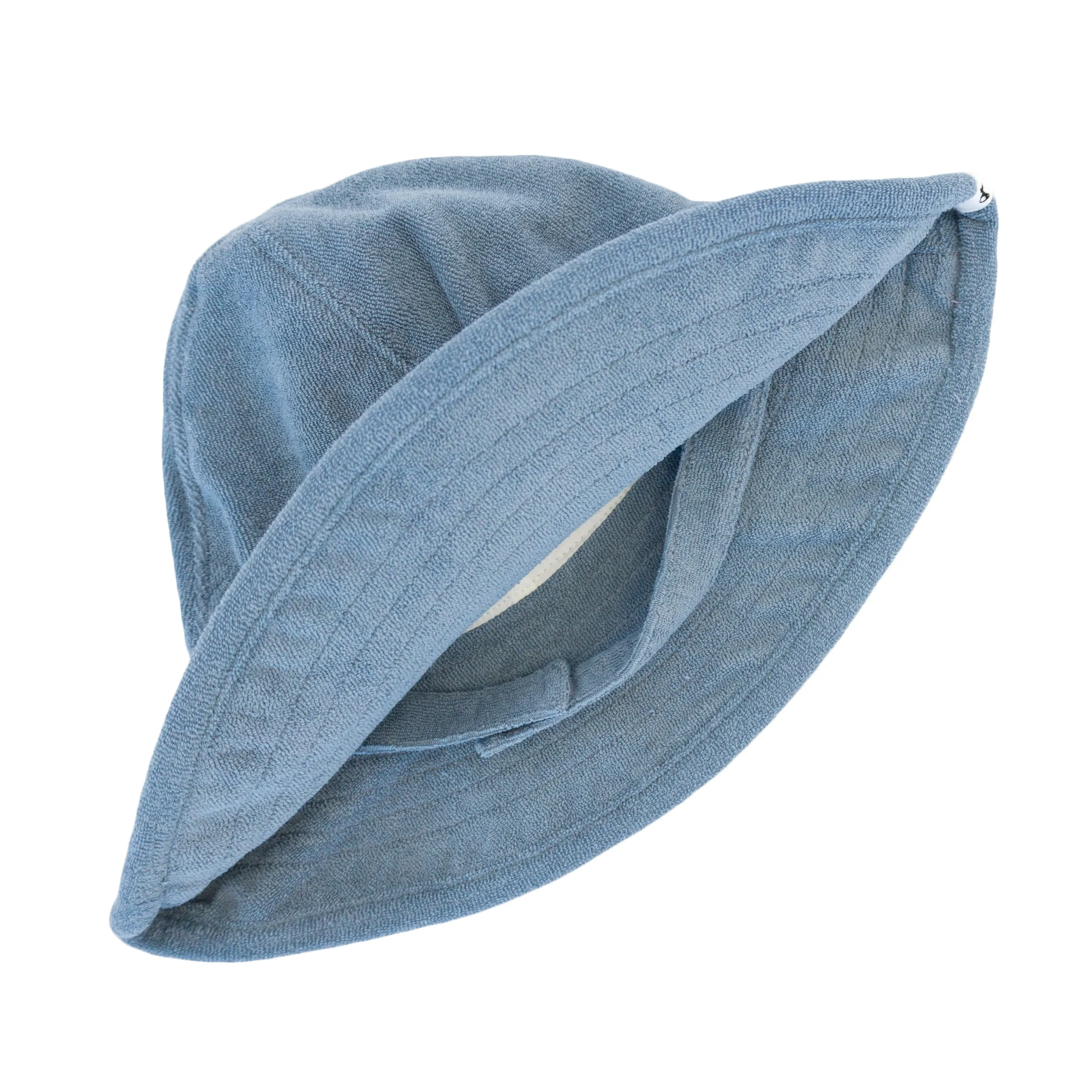 oh baby! Cotton Terry Sun Hat with Strap - Fog