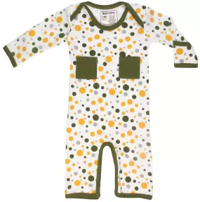 Organic Cotton Baby Long Sleeve Romper Jumpsuit GOTS Certified (Dots)