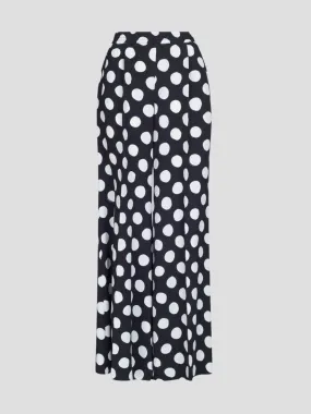 Polka Dot Straight Pant in Black and White