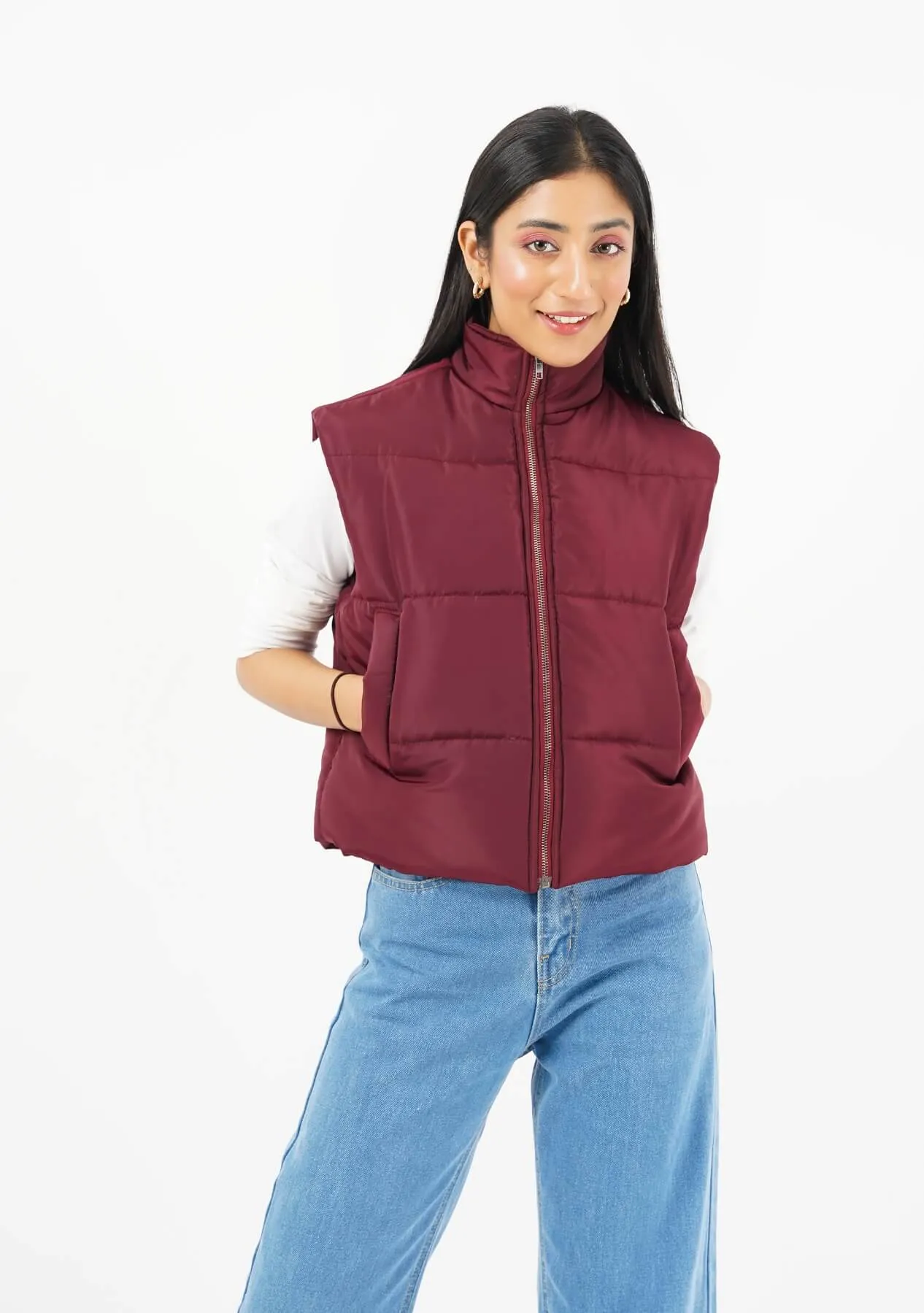 Puffer Vest - maroon