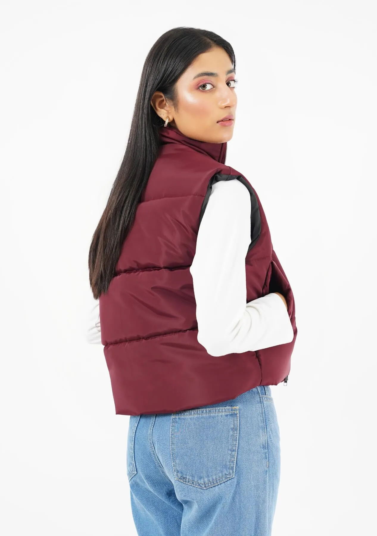 Puffer Vest - maroon