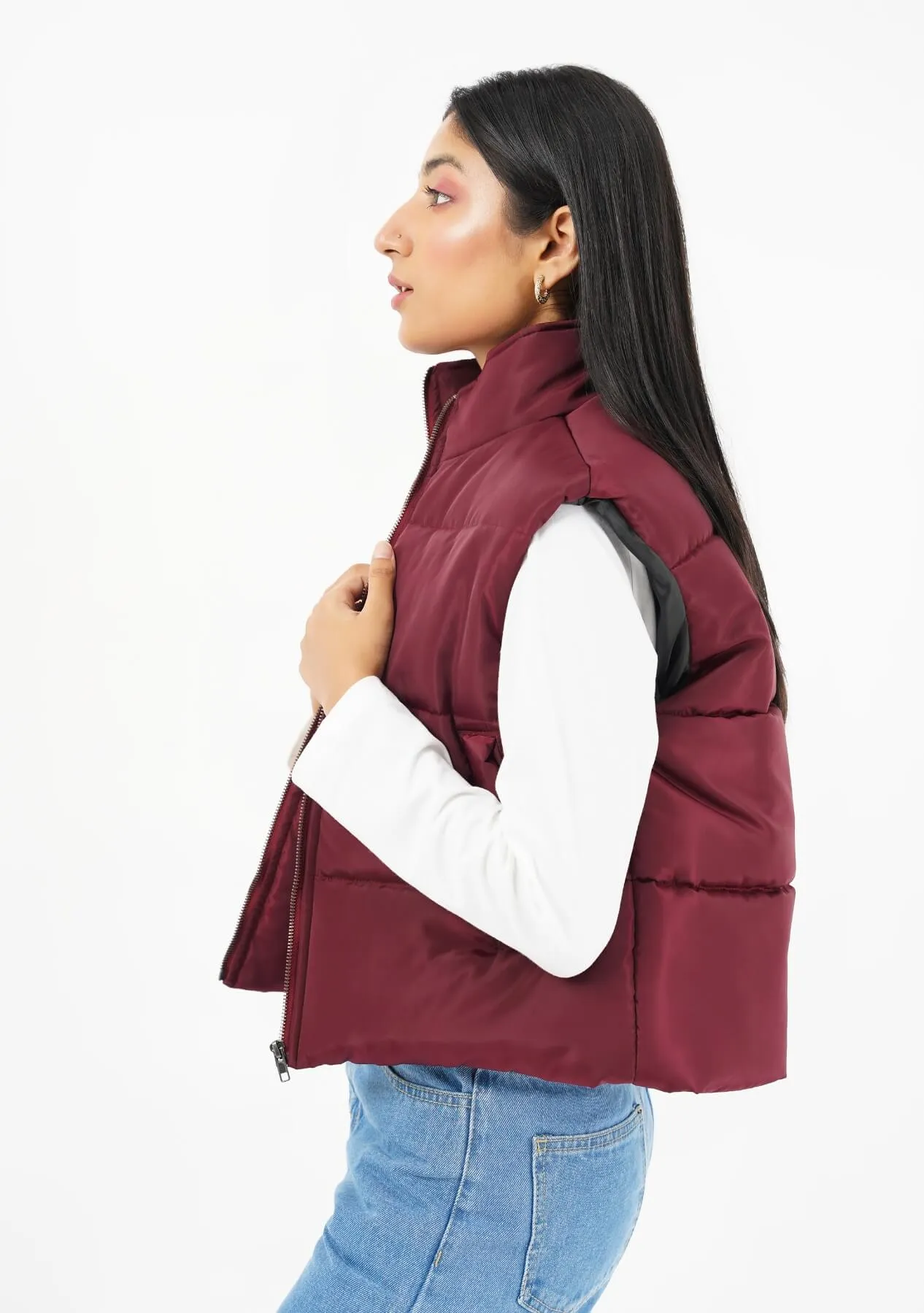 Puffer Vest - maroon