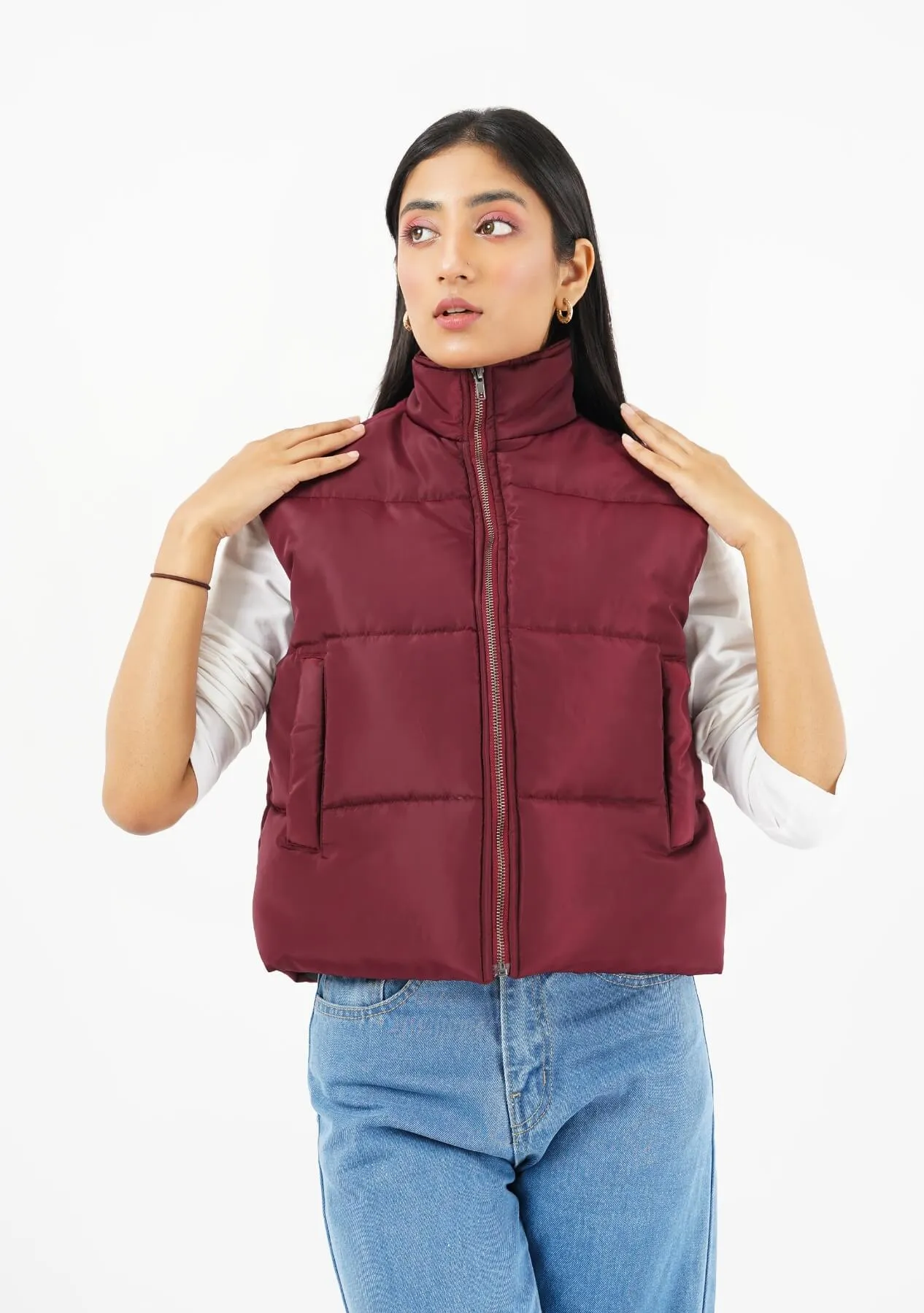 Puffer Vest - maroon