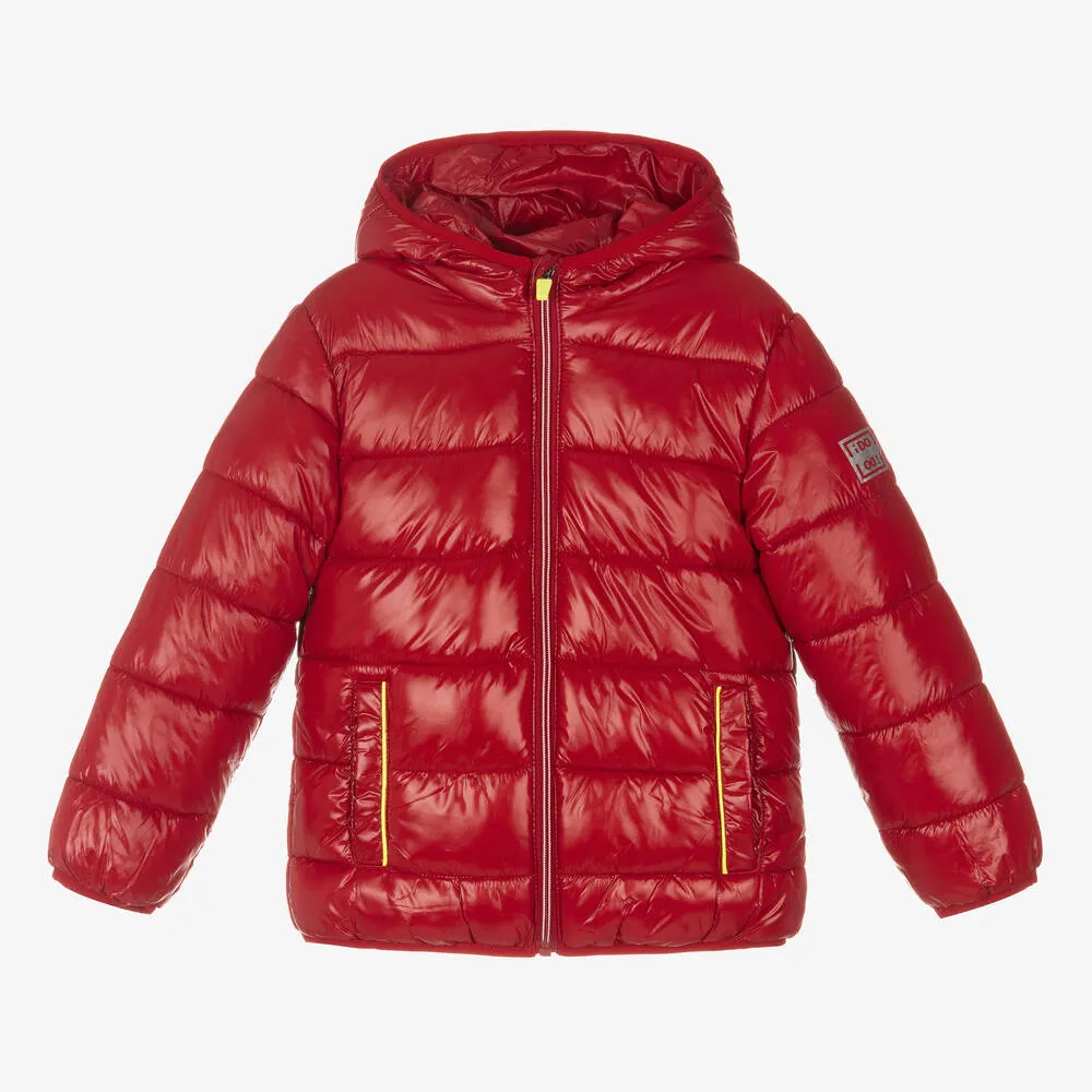 Red Hooded Puffer Jacket