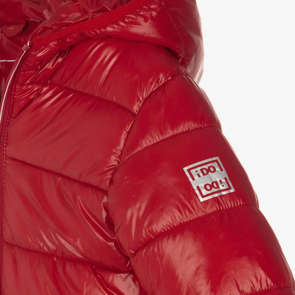 Red Hooded Puffer Jacket