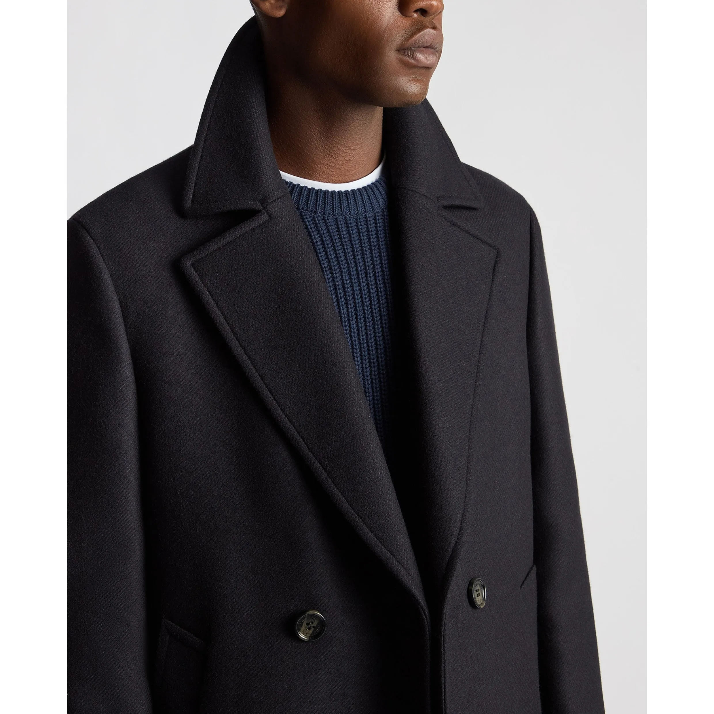 Remus Lochlan Full Length Overcoat Dark Navy 90700