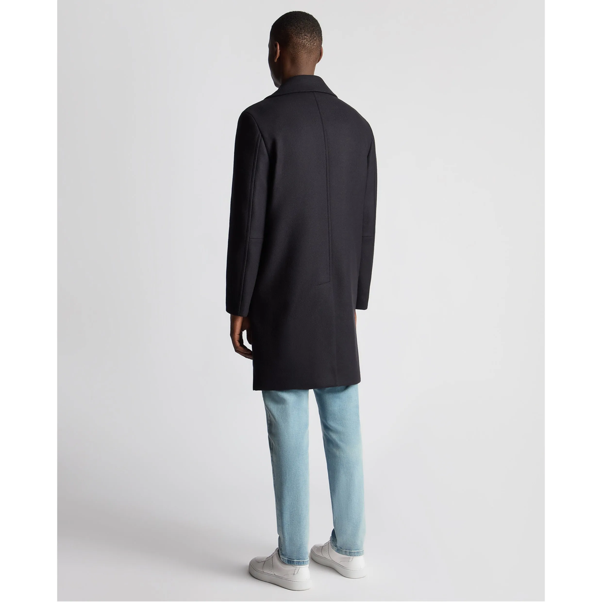 Remus Lochlan Full Length Overcoat Dark Navy 90700