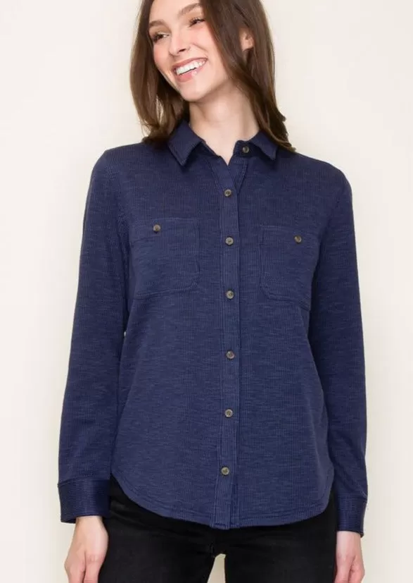 Ribbed Knit Button Down - 3 Colors!