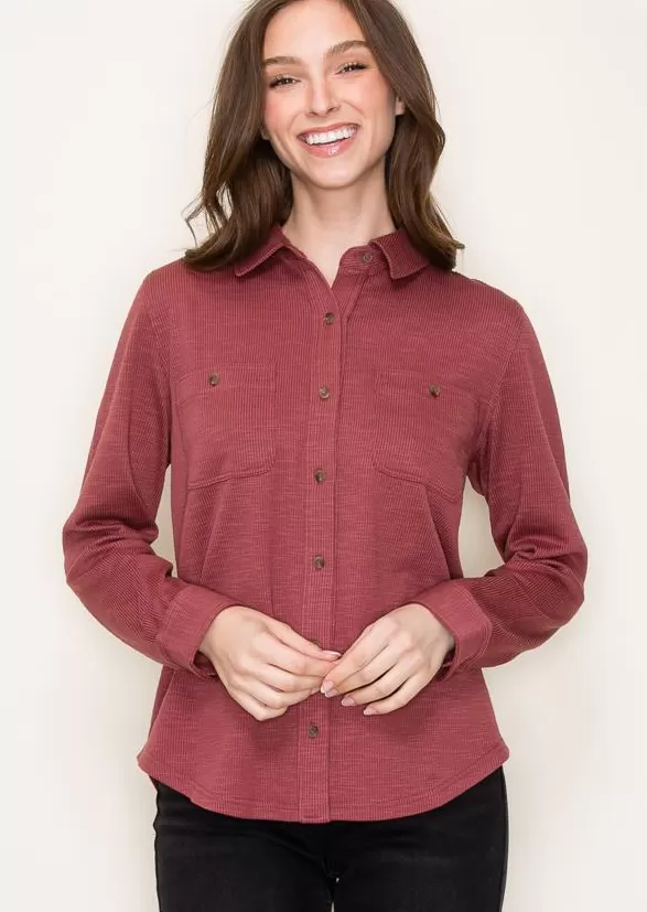 Ribbed Knit Button Down - 3 Colors!