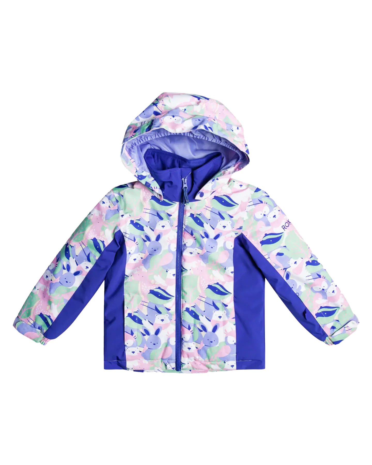 Roxy Girls' 2-7 Snowy Tale Technical Snow Jacket - Bright White / Mountains Locals | Shop Coats & Jackets at Trojan Wake