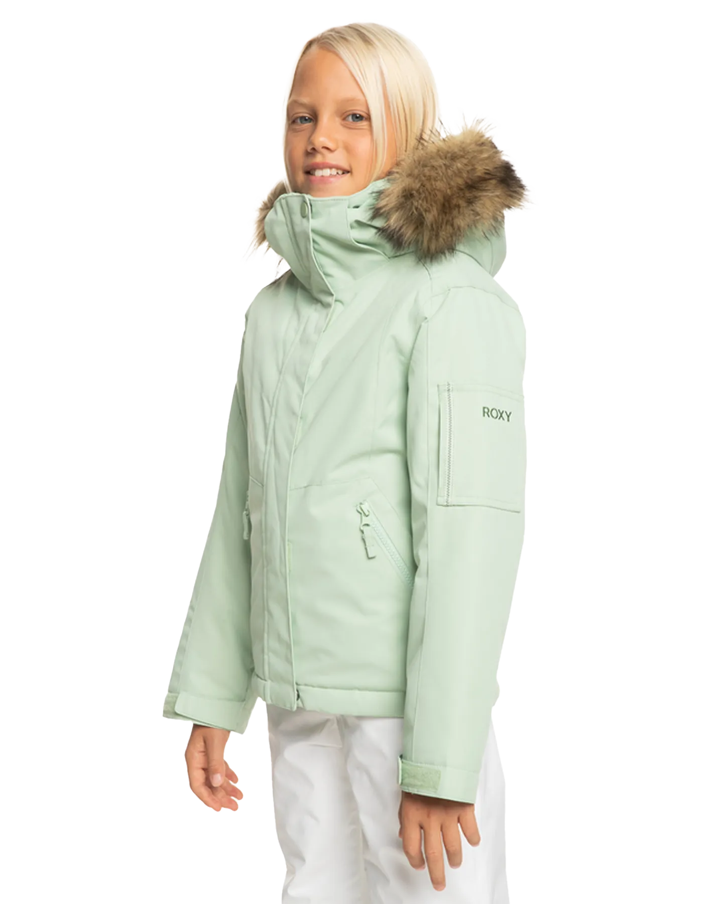 Roxy Girls' 8-16 Meade Technical Snow Jacket - Cameo Green | Shop Coats & Jackets at Trojan Wake Ski Snow & Snow Ski