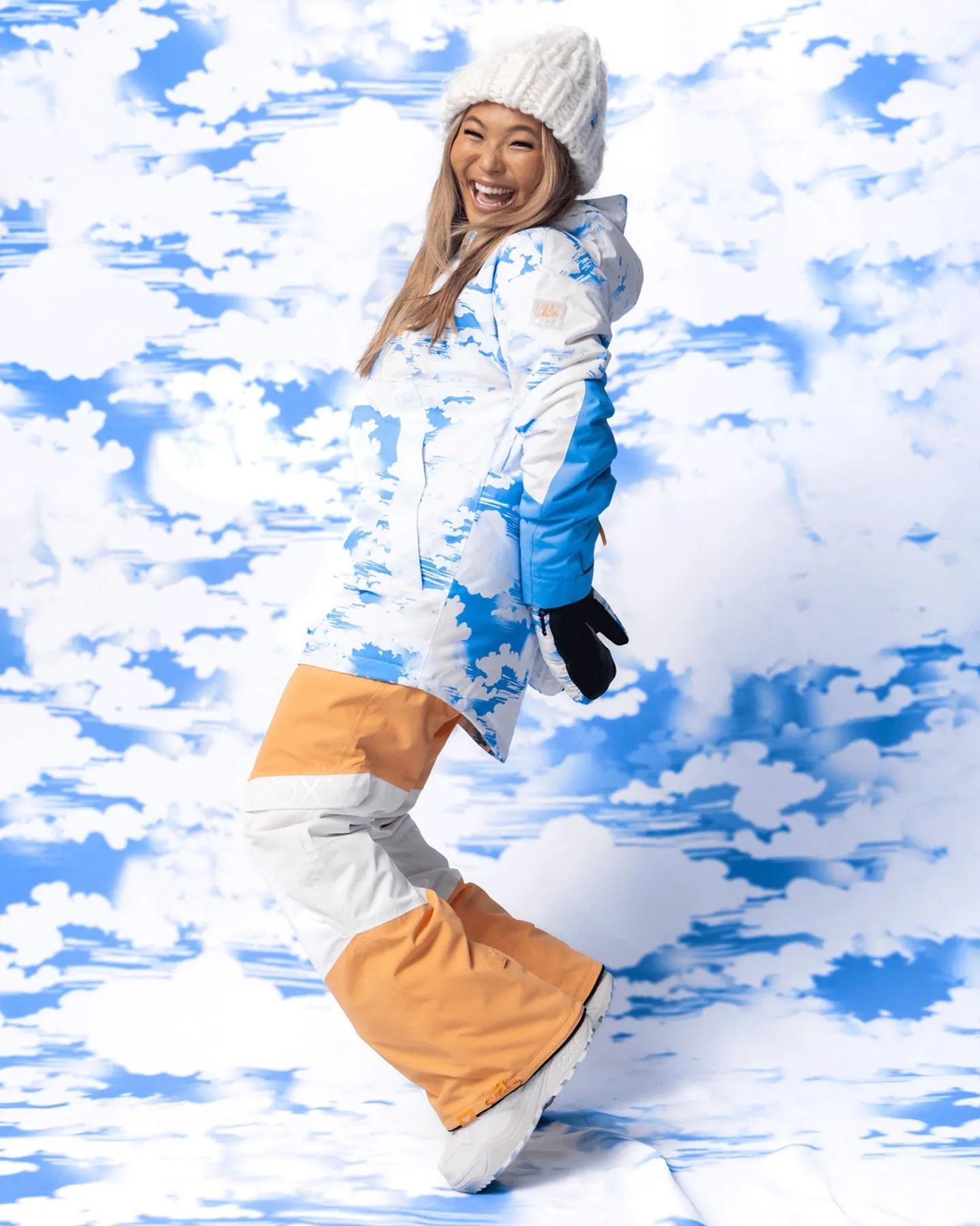 Roxy Women's Chloe Kim Technical Snow Jacket - Azure Blue Clouds | Shop Coats & Jackets at Trojan Wake Ski Snow & Sn