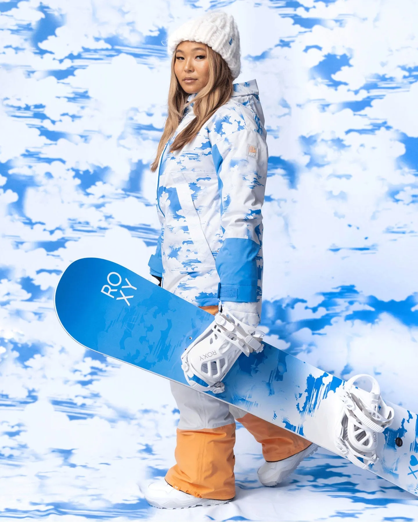 Roxy Women's Chloe Kim Technical Snow Jacket - Azure Blue Clouds | Shop Coats & Jackets at Trojan Wake Ski Snow & Sn