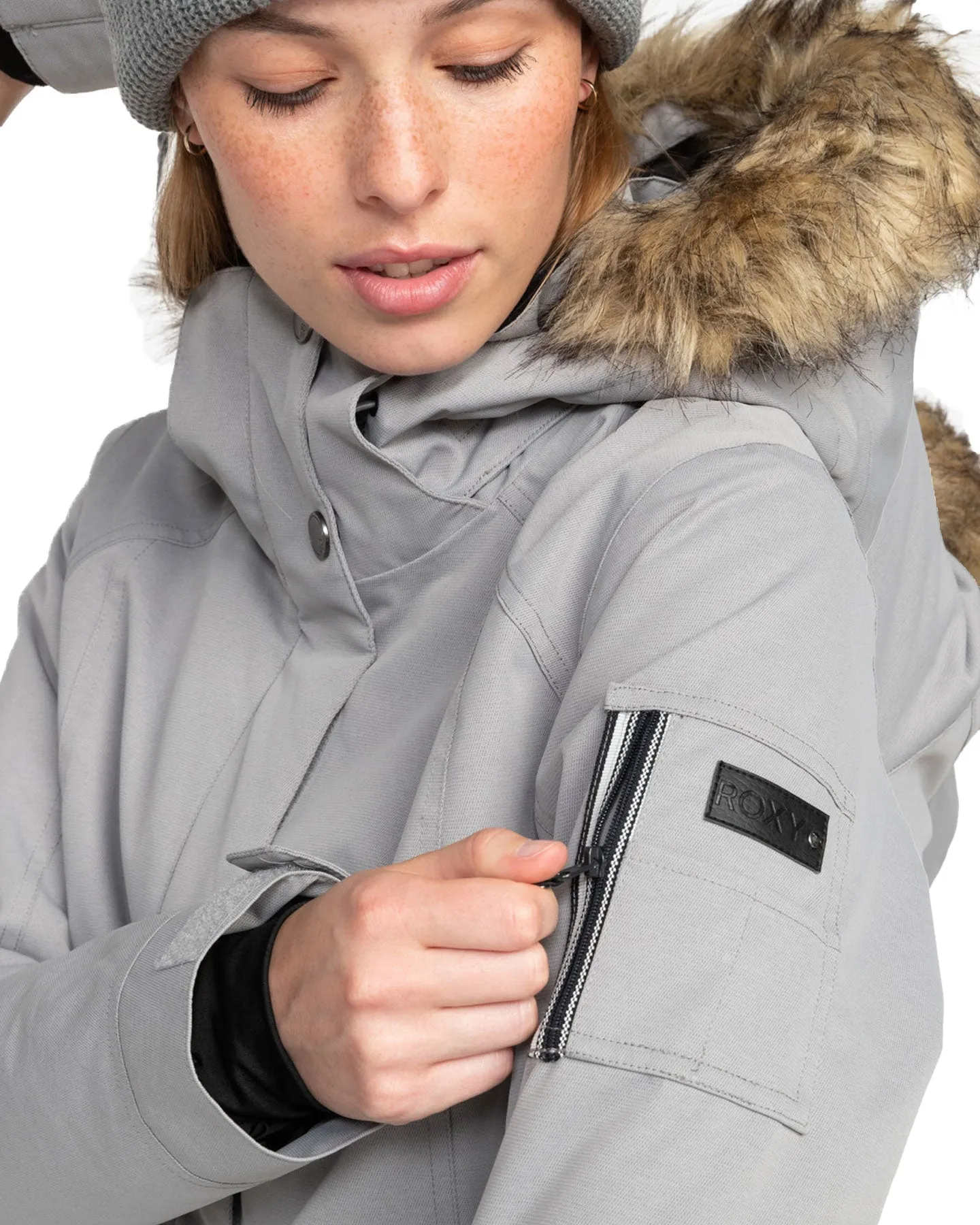 Roxy Women's Meade Technical Snow Jacket - Heather Grey | Shop Coats & Jackets at Trojan Wake Ski Snow & Snow Skiers