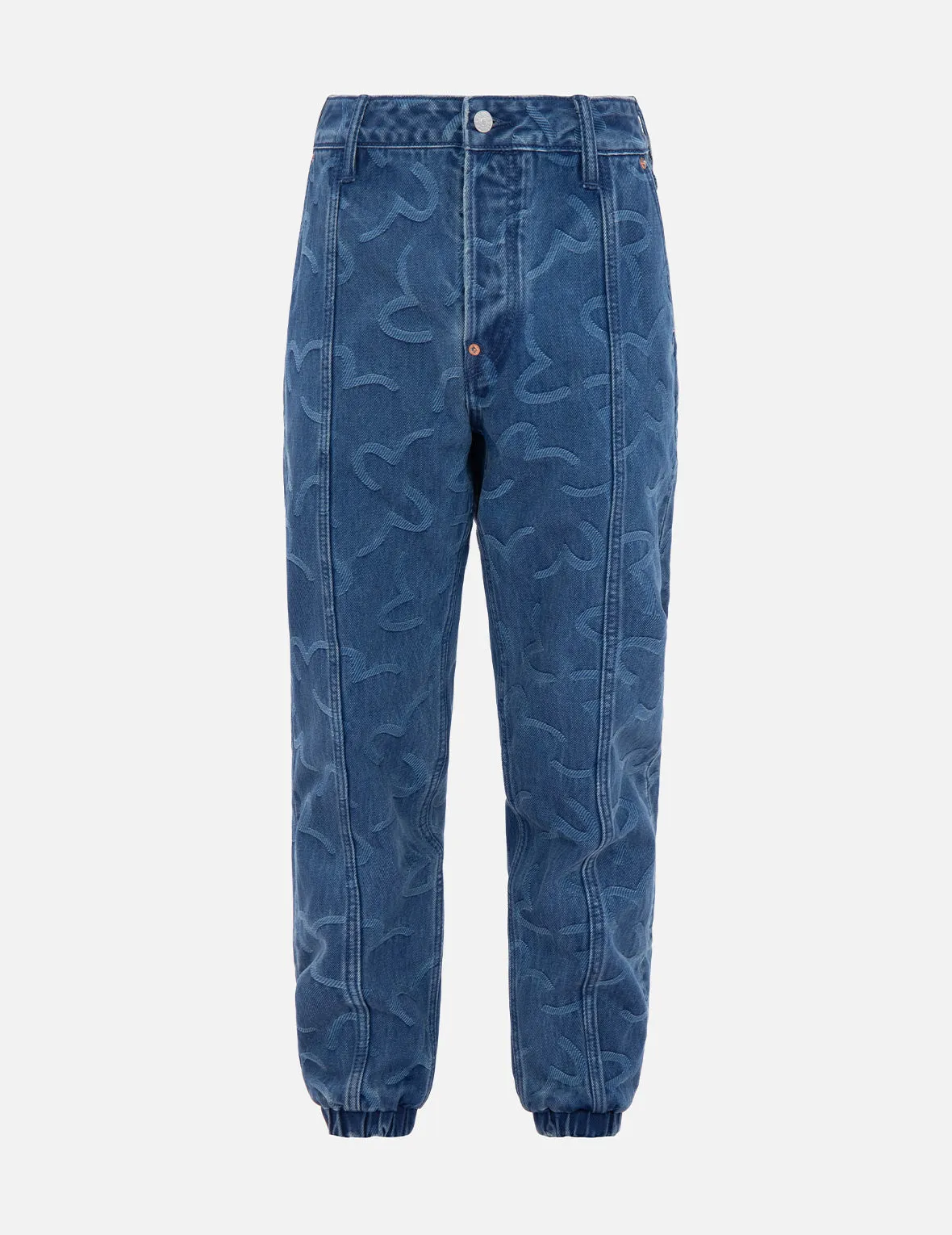 Seagull Jacquard Denim Jogger Pants