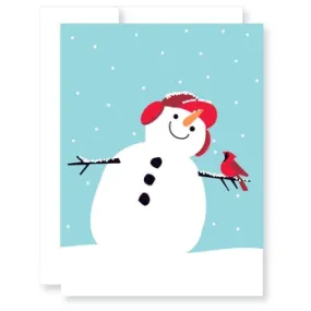 Snowman With Cardinal Christmas Card - Boxed Set of 8