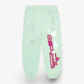 Sp5der 'Sp5 Web Logo' Sweatpants Mint / Lime SS23