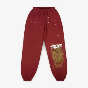 Sp5der 'Sp5 Web' Sweatpants Maroon FW22