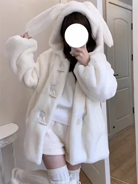 Sweet Lolita Coats Ecru White Overcoat Short Plush Fall Lolita Outwears