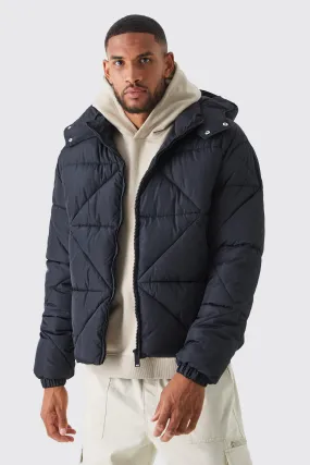 Tall Abstract Quilted Puffer