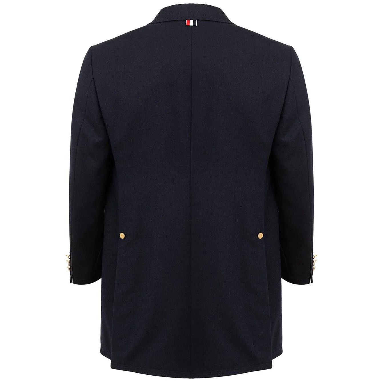 Thom Browne Elegant Grey Wool Chesterfield Overcoat