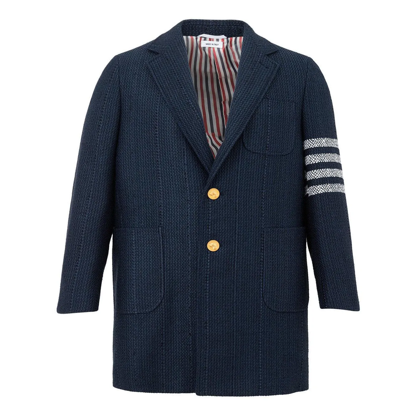 Thom Browne Elegant Slim Fit Chesterfield Overcoat