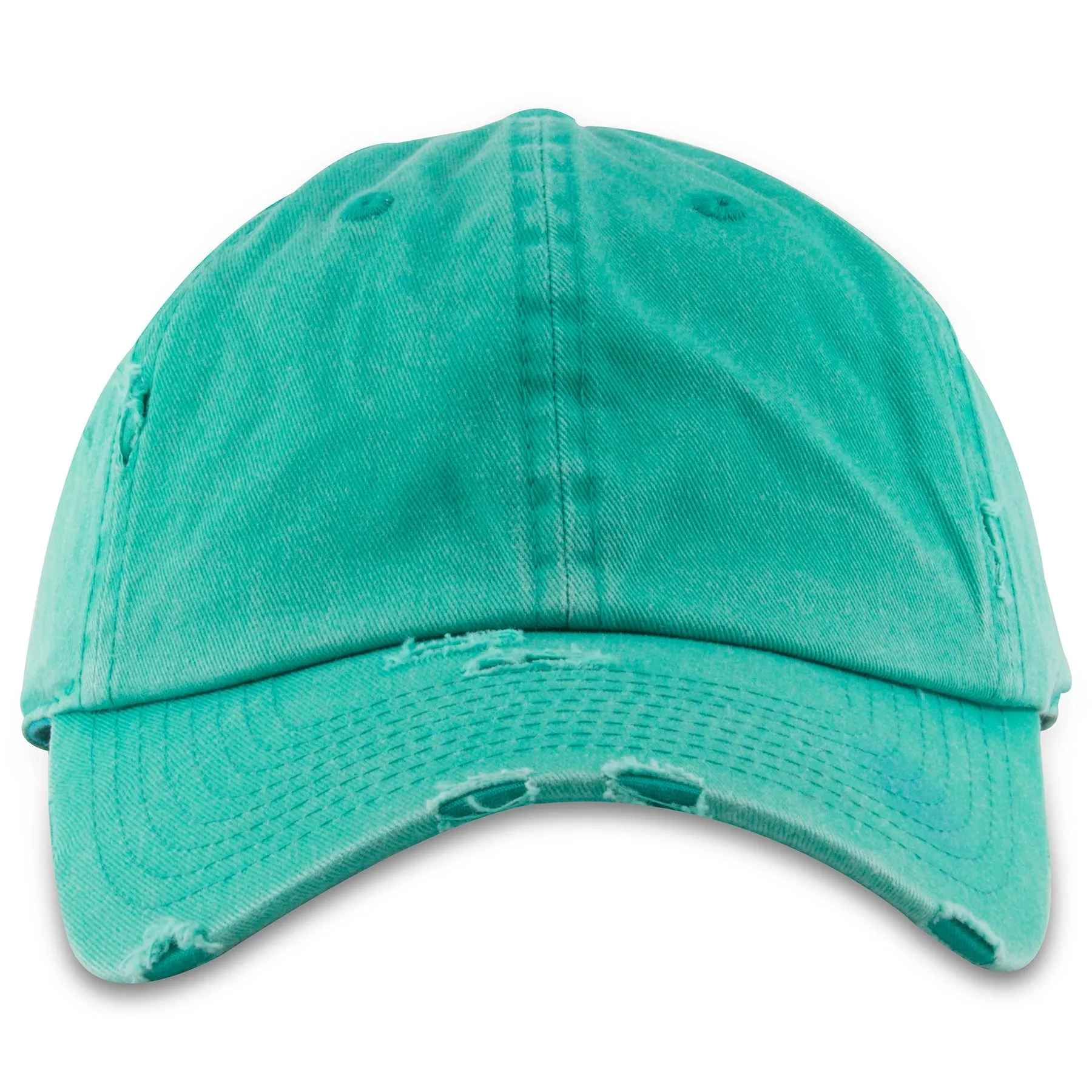 Turquoise Blank Distressed Dad Hat