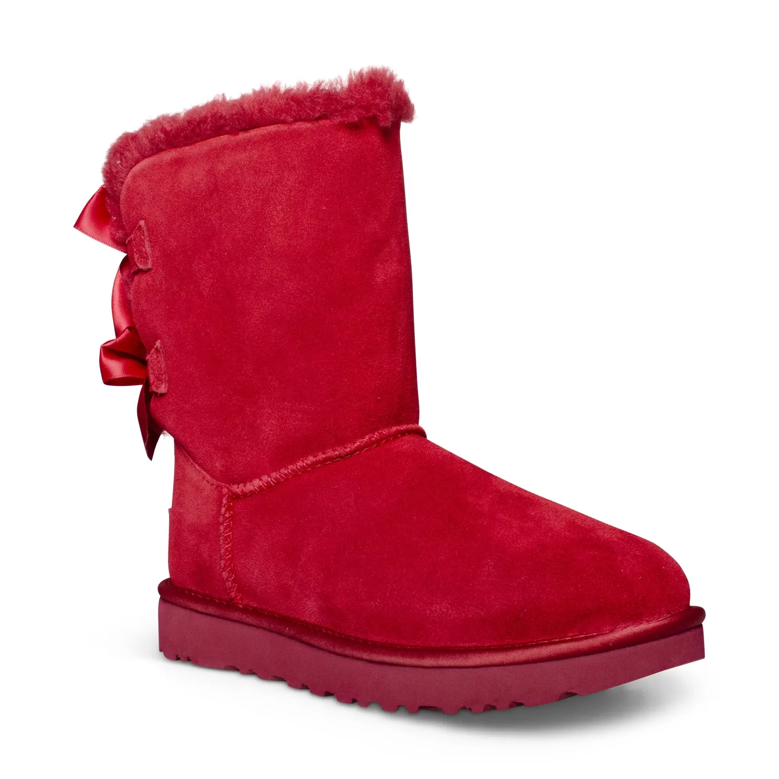 UGG Bailey Bow Satin Red Bean Boots - Women's