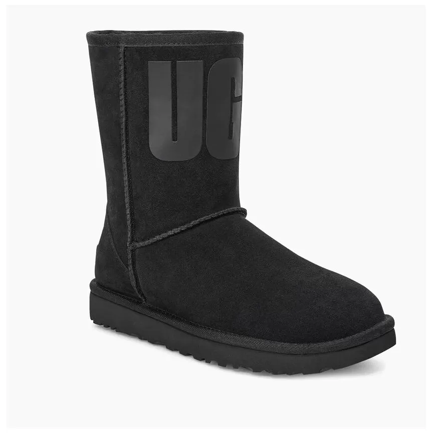 UGG Classic Short Rubber Logo Black (1108230) Women