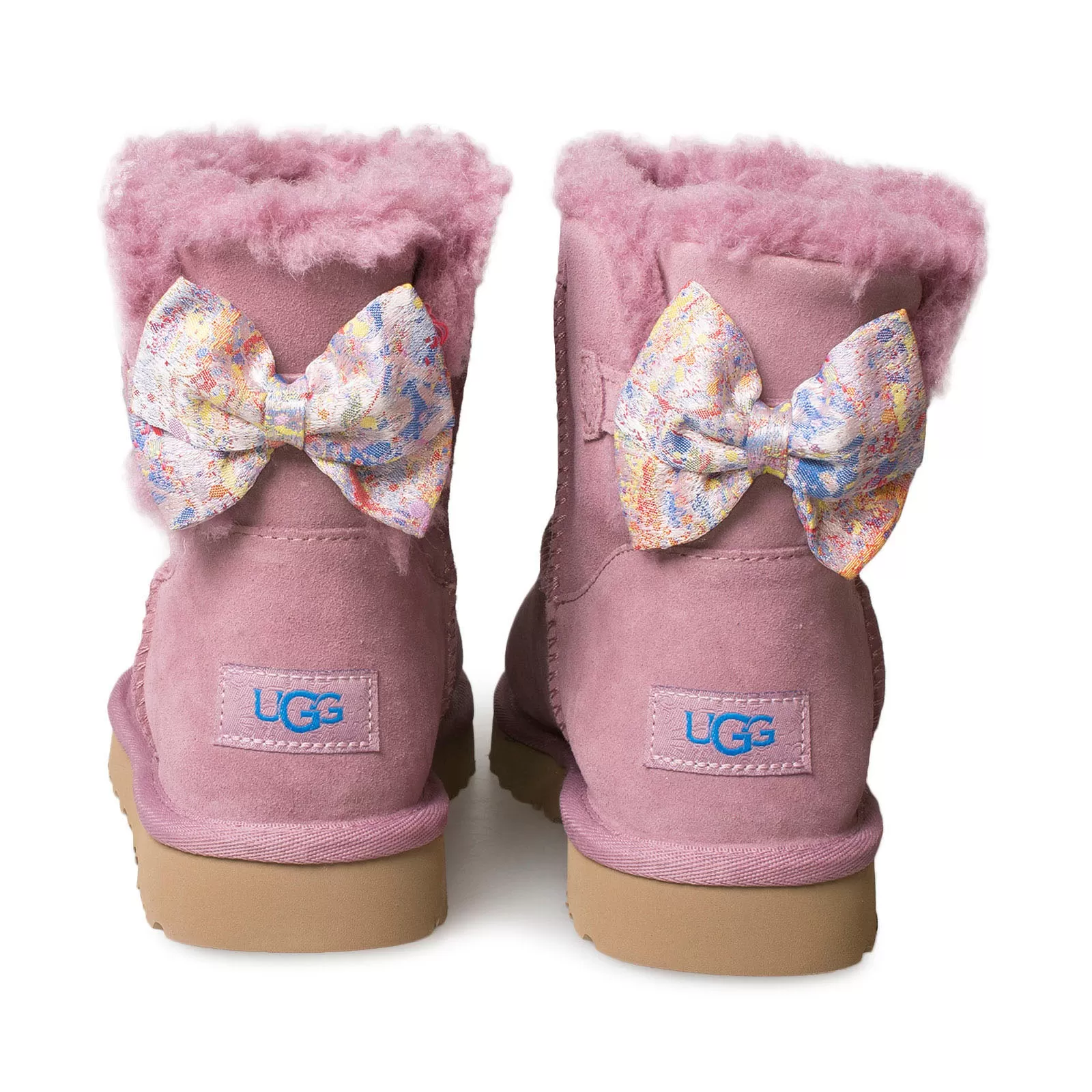 UGG Mini Bailey Bow Splatter Pink Dawn Boots - Women's