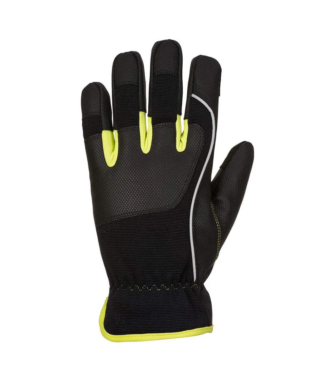 Unisex adult tradesman gloves l black/yellow Portwest